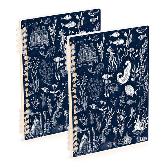 A5 Notebook, Single Back Sheet Printed on One Side, 60 Sheets A Dark Blue Background