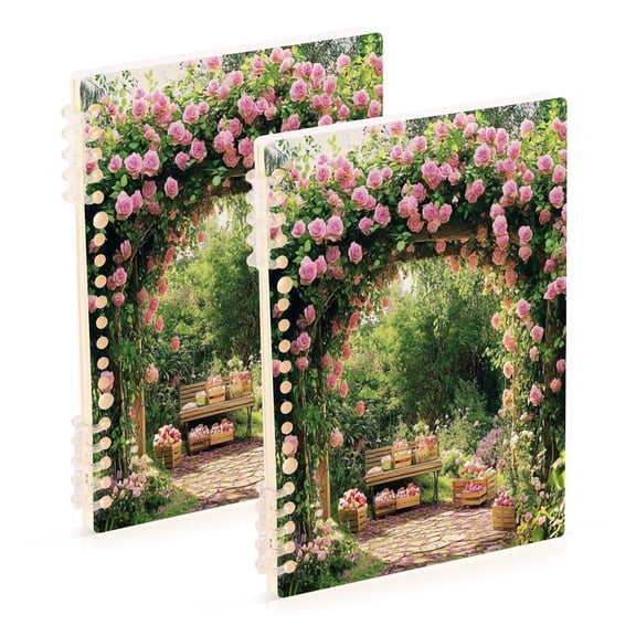 A5 Notebook, Single Back Sheet Printed on One Side, 60 Sheets A Flower Gate
