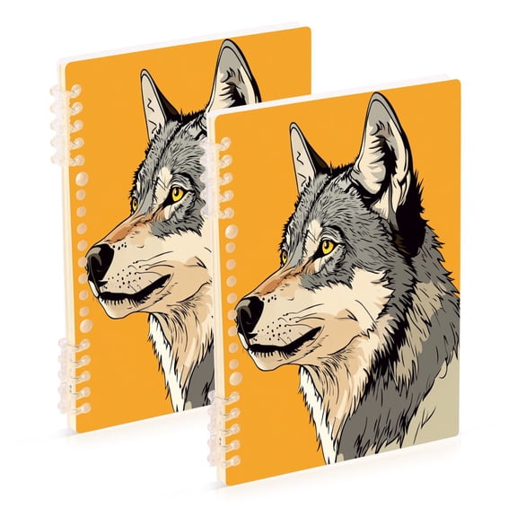 A5 Notebook, Single Back Sheet Printed on One Side, 60 Sheets A Sketched Wolf