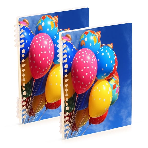 A5 Notebook, Single Back Sheet Printed on One Side, 60 Sheets Balloons in The Sky