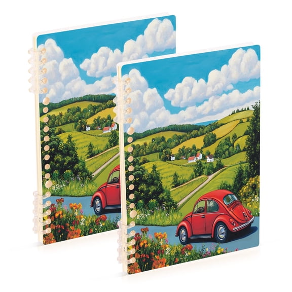 A5 Notebook, Single Back Sheet Printed on One Side, 60 Sheets Car