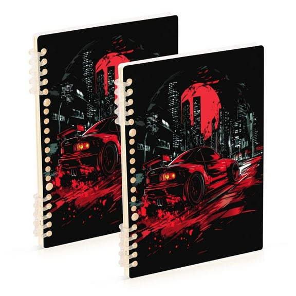 A5 Notebook, Single Back Sheet Printed on One Side, 60 Sheets Cherry Blossom Car
