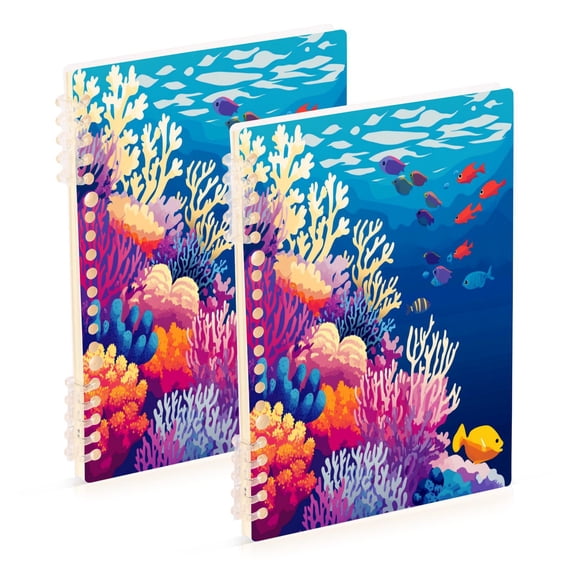 A5 Notebook, Single Back Sheet Printed on One Side, 60 Sheets Cherry Blossom Corals