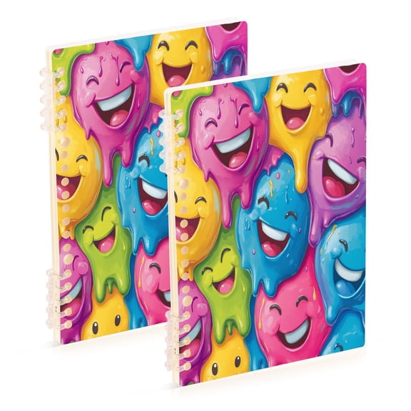 A5 Notebook, Single Back Sheet Printed on One Side, 60 Sheets Cherry Blossom Smiling Faces