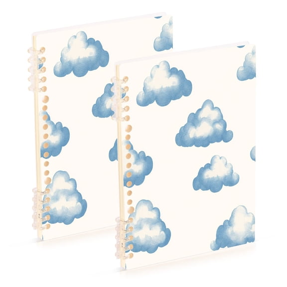 A5 Notebook, Single Back Sheet Printed on One Side, 60 Sheets Colored Clouds