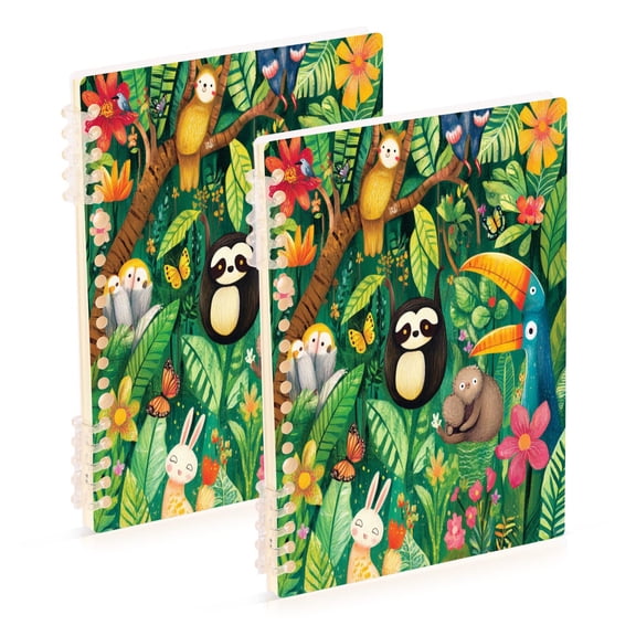 A5 Notebook, Single Back Sheet Printed on One Side, 60 Sheets Cut Animals