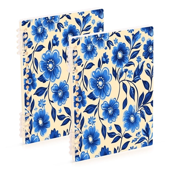 A5 Notebook, Single Back Sheet Printed on One Side, 60 Sheets Flower
