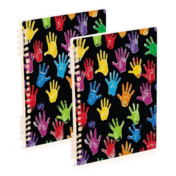 A5 Notebook, Single Back Sheet Printed on One Side, 60 Sheets Handprints