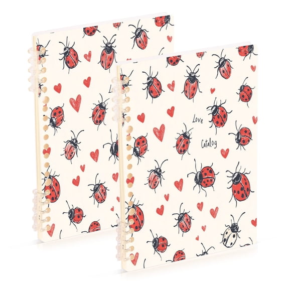 A5 Notebook, Single Back Sheet Printed on One Side, 60 Sheets Ladybugs