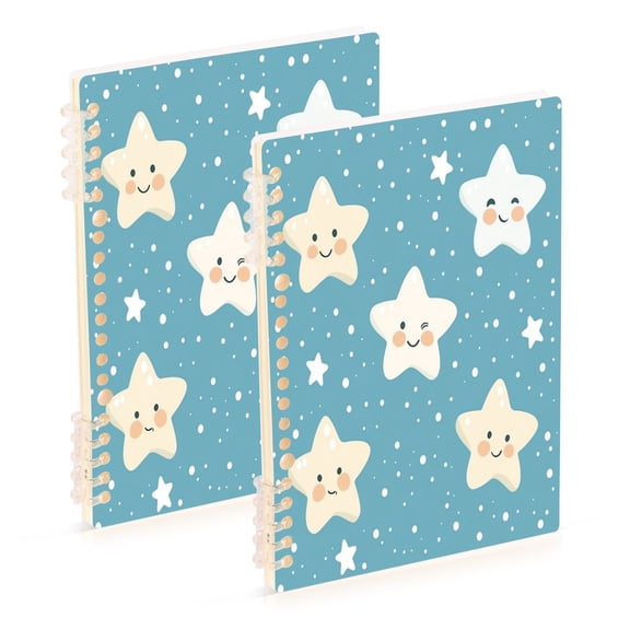 A5 Notebook, Single Back Sheet Printed on One Side, 60 Sheets Little Stars