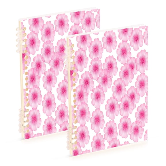 A5 Notebook, Single Back Sheet Printed on One Side, 60 Sheets Many Cherry Blossom Picture