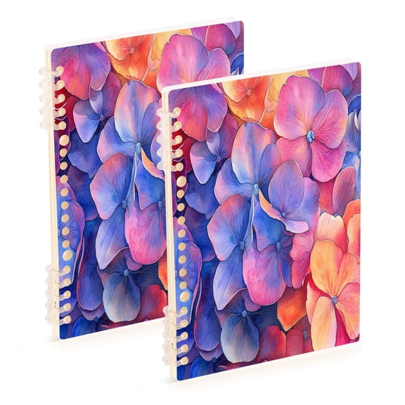 A5 Notebook, Single Back Sheet Printed on One Side, 60 Sheets Many Colorful Petals