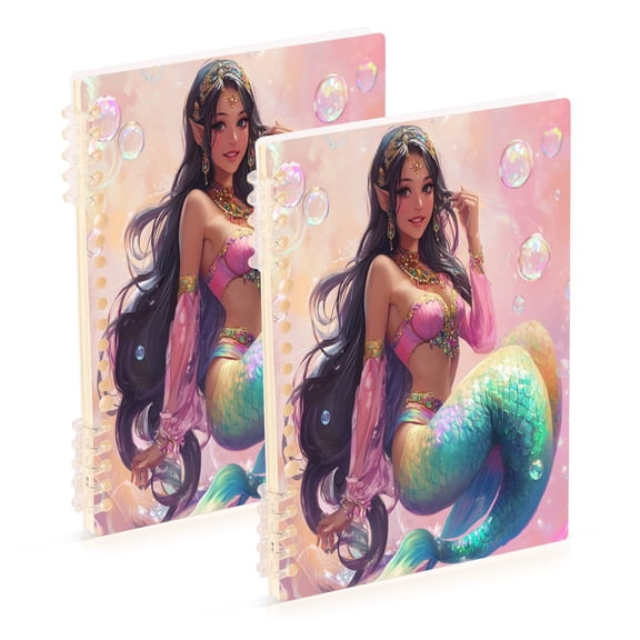 A5 Notebook, Single Back Sheet Printed on One Side, 60 Sheets Mermaid