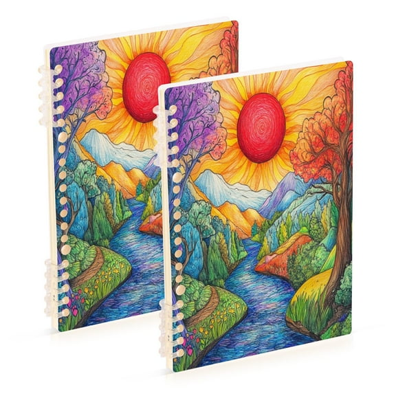 A5 Notebook, Single Back Sheet Printed on One Side, 60 Sheets Nature