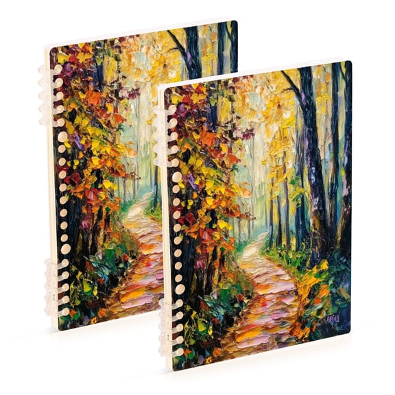 A5 Notebook, Single Back Sheet Printed on One Side, 60 Sheets Oil Painting Small Path