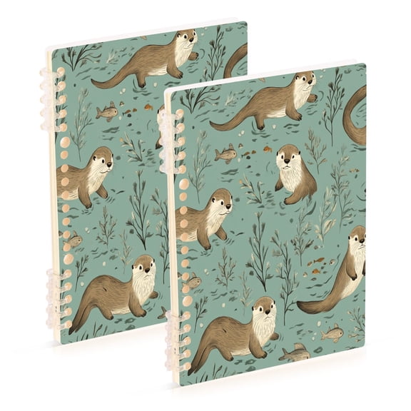 A5 Notebook, Single Back Sheet Printed on One Side, 60 Sheets Otters