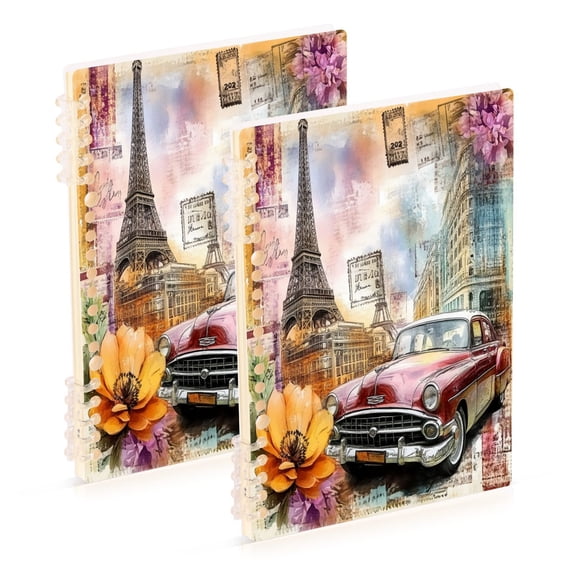 A5 Notebook, Single Back Sheet Printed on One Side, 60 Sheets Red Car