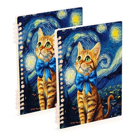 A5 Notebook, Single Back Sheet Printed on One Side, 60 Sheets Sad Little Cat