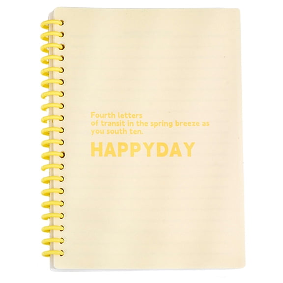 A5 Notebook, Spiral Bound Journal, Cute Hardcover Memo Book, Thick College Ruled Paper Notebook, Portable Spiral Journal, Notebook for Daily Office Home Writing Planning, Yellow, 1 Pack