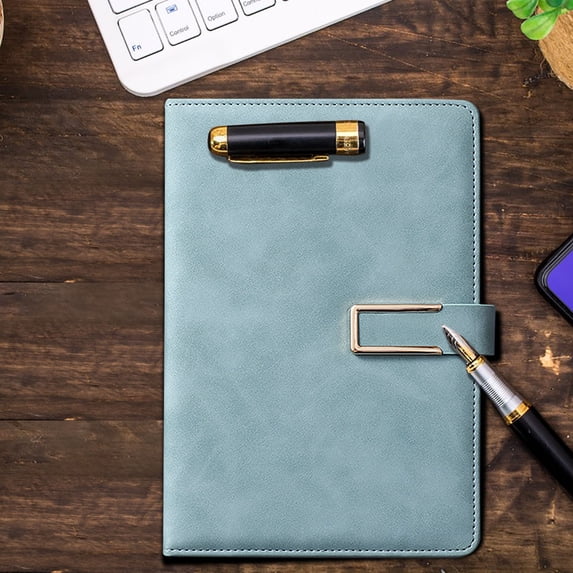 A5 Notebook with Leather Shield 240 Pages 80 GSM Beige Daolin Paper Hardcover Secured with Ribbon Bookmark