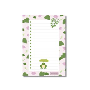 A5 Notes/To Do List Notepad, Beautiful Checklist Pad, Tear-Off Sheets (Frog, Green) Pack Of 1