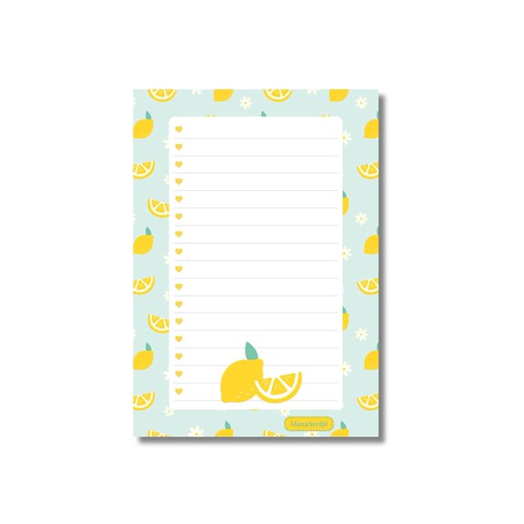A5 Notes/To Do List Notepad, Beautiful Checklist Pad, Tear-Off Sheets (Lemon, Yellow) Pack Of 1