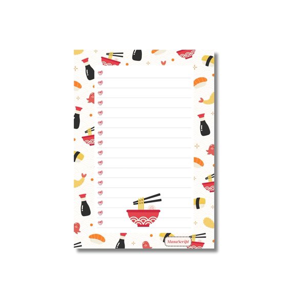 A5 Notes/To Do List Notepad, Beautiful Checklist Pad, Tear-Off Sheets (Noodles) Pack Of 1