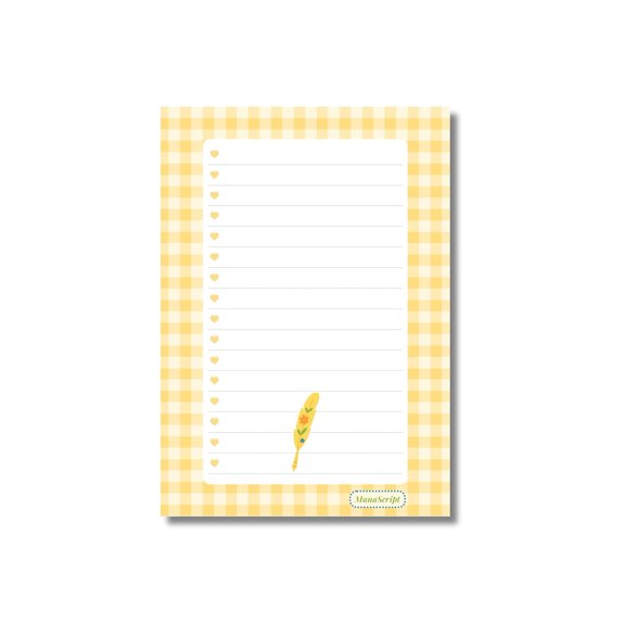 A5 Notes/To Do List Notepad, Beautiful Checklist Pad, Tear-Off Sheets (Pen, Yellow) Pack Of 1