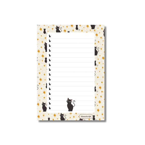 A5 Notes/To Do List Notepad, Beautiful Daily Checklist Pad, Tear-Off Sheets (Black Cat) Pack Of 1