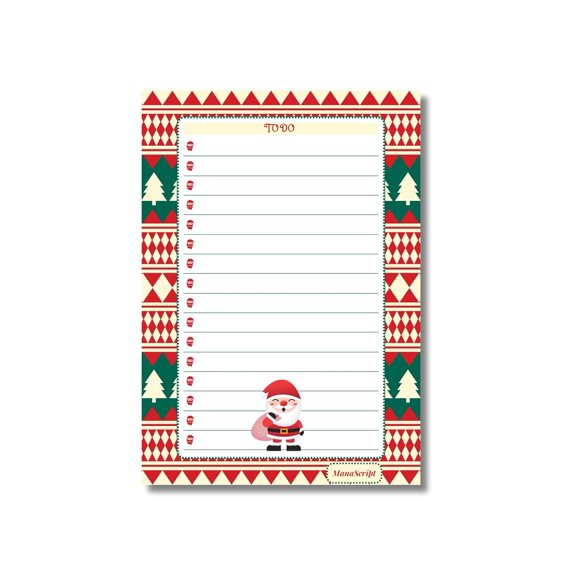 A5 Notes/To Do List Notepad, Beautiful Daily Checklist Pad, Tear-Off Sheets (Christmas) Pack Of 1