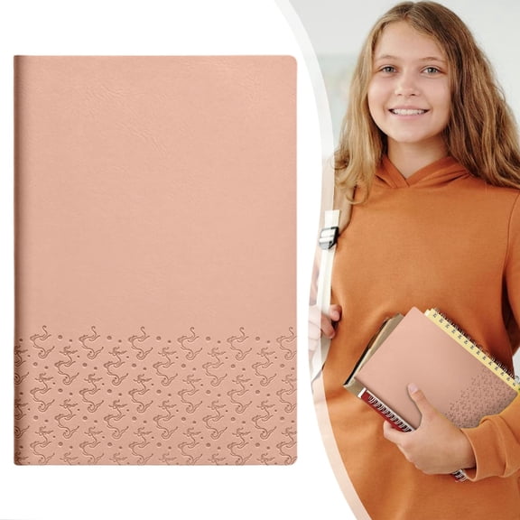 A5 PU Leather Journal Dragon Pattern 80 Sheets Lined Notebook Peach Pink Morandi Tone Hardcover Writing Diary 1 Notebook