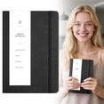 thumbnail image 1 of A5 PU Leather Journal Mist Texture 80 Sheets Lined Notebook with Waistband and Strap Black 1 Notebook, 1 of 8
