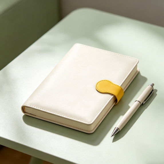 A5 PU Leather Notebook Journal, 200 Pages Lined Diary with Buckle, 80GSM Thick Paper Hardcover Notebook for Work School (Yellow,1Pc)