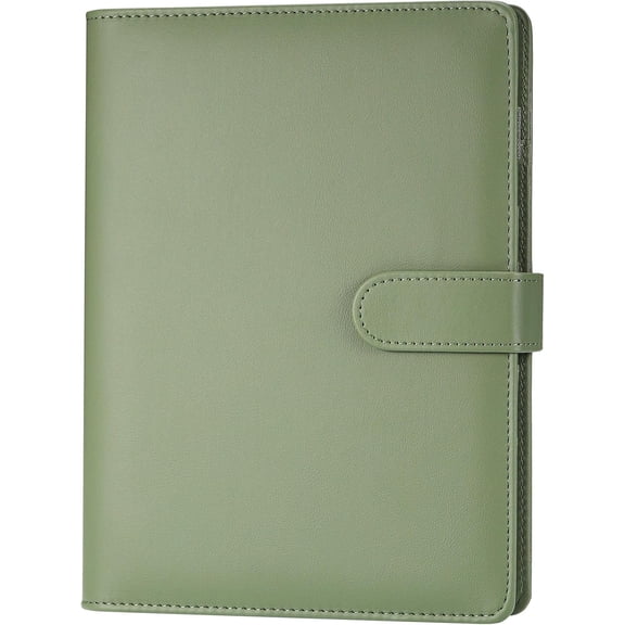 A5 PU Leather Refillable 6-Ring Binder Cover, Portable Notebook & Budget Organizer for Work, Travel & Home Use, with Pockets (Inner Paper Not Included)