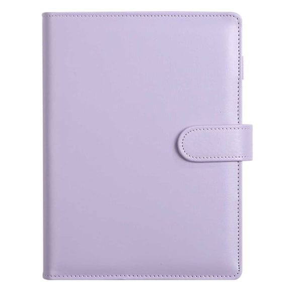 A5 PU Leather Refillable 6-Ring Binder Cover, Portable Notebook & Budget Organizer for Work, Travel & Home Use, with Pockets (Inner Paper Not Included)