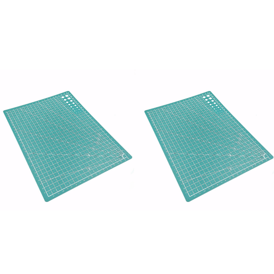 A5 PVC Cutting Mat Double Sided Self Healing Gridded Rotary Craft Mat for Fabric Paper Carving Model Tools Desktop Mouse Pad Protection, 2Pc Pad