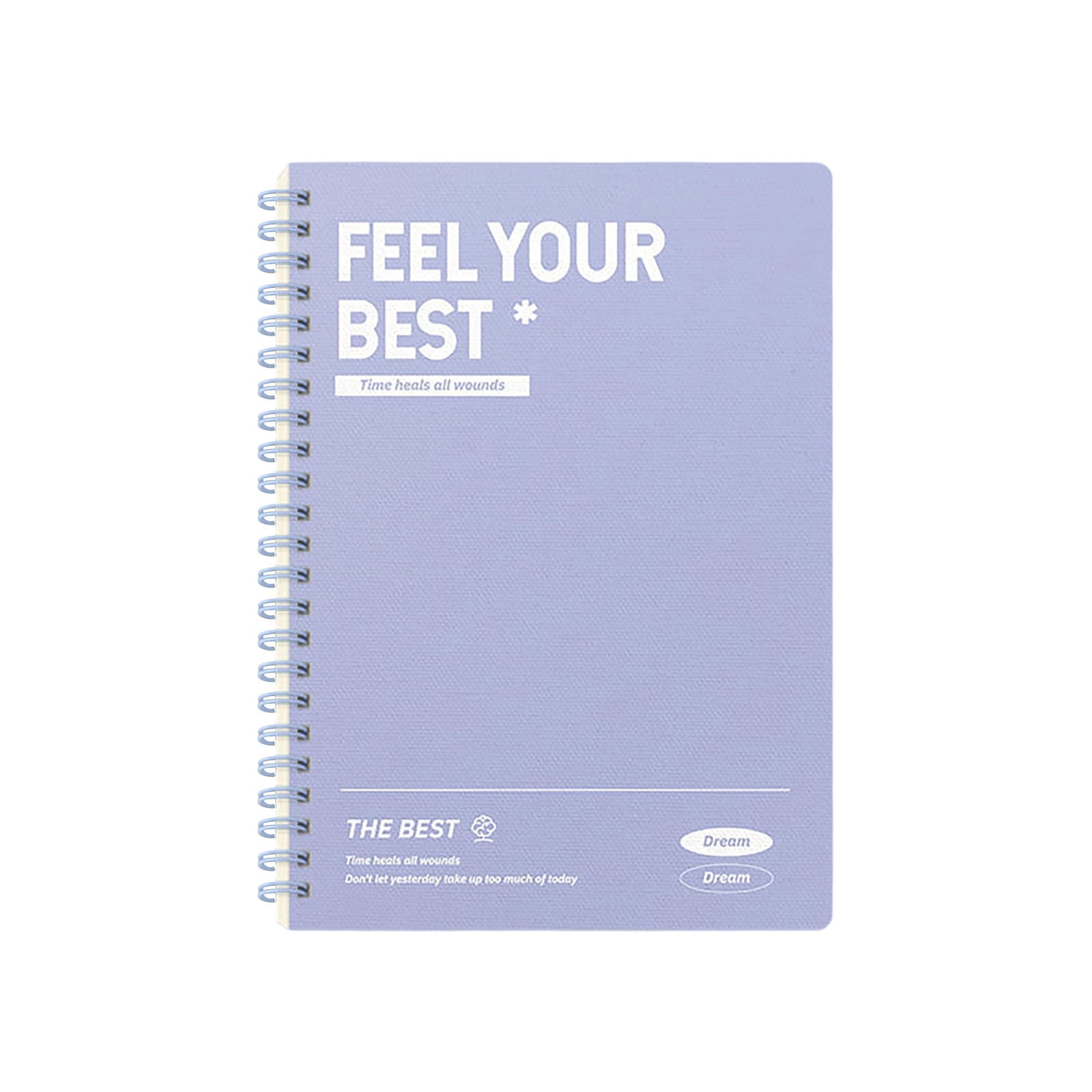 A5 Pastel Spiral Notebook Macaron Colors Motivational Text Print Lined ...