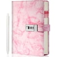 thumbnail image 1 of A5 Pink Marble Diary with Lock for Women, Notebook with Pen,Password Locked Journal for Women Gifts, 1 of 9