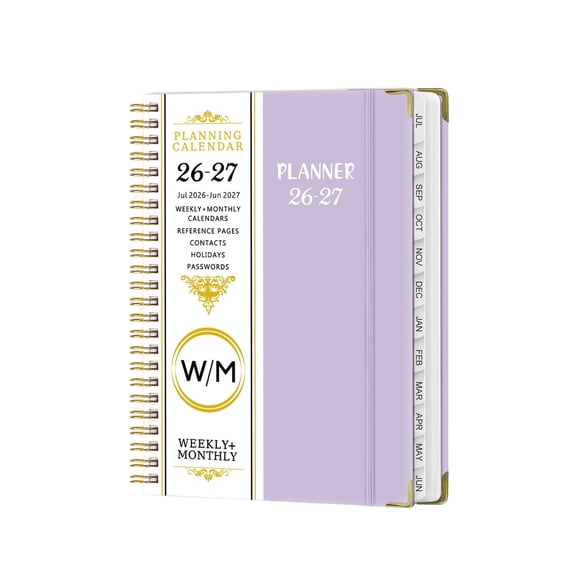 A5 Planning Notebook with Separating Pages and Inner Pocket – Monthly Calendar for 2026-2027, Ideal for Professionals, Busy Parents, and Goal-Oriented Individuals