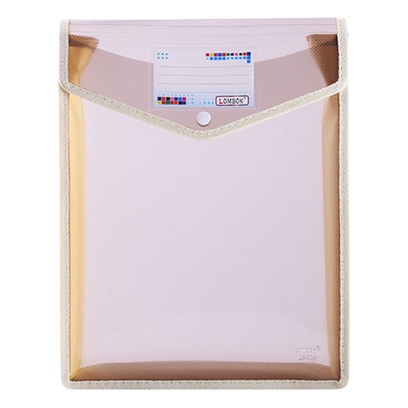 A5 Plastic Envelope File Folders, Snap Button Document Storage Pouch, Transparent Paper Organizer, Waterproof Receipt Holder, Portable Lightweight Office File Bag, Label Pocket Classification Folder