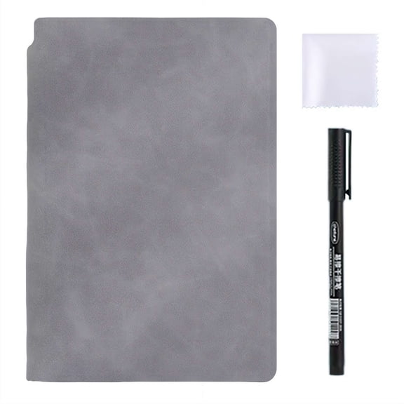 A5 Portable Erasable Whiteboard Notebook Reusable Writing Pad PU Leather Memo Board Daily Planner for Office Meeting School Classroom Note Taking Drawing Journaling Sketchpad
