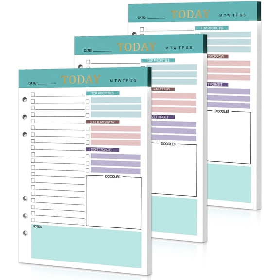 A5 Refill Paper Planner Inserts, 3 Pack 6 Holes Loose Leaf Refill Paper, 300 Pages Budget Planner Binder Inserts Journals Notebook for Memo, To Do List, Planners 8.3" x 5.6"