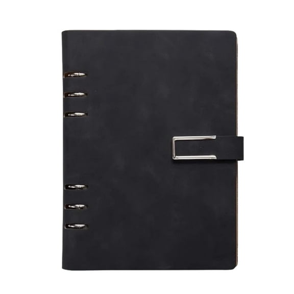 A5 Refillable Binder Notebook | Detachable Loose-Leaf Organizer | Matte Faux-Leather Cover | 200 Thick Sheets | Metal Coil | 360° Flat Lay | Work Notes | 9.05 x 6.29 in | 1 Pack