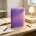 thumbnail image 1 of A5 Refillable File Folder, PP Plastic Transparent Document Binder for Notes, Planner, Journal, Office Paper Organizer, Portable Filing Folder, Purple, 1 Count, 1 of 6