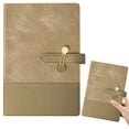 thumbnail image 1 of A5 Reusable Notebook Leather Journal, 224 Pages Lined Writing Diary with Metal Buckle Closure, Business Notebook for Office Travel, Coffee, 1 of 9