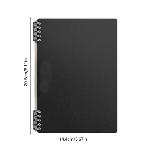 A5 Ring-Bound Notebook Removable Blank Page Design Portable Stationery Notebook, Black