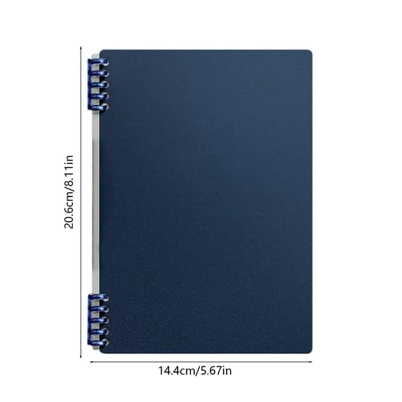 A5 Ring-Bound Notebook Removable Blank Page Design Portable Stationery Notebook, Blue