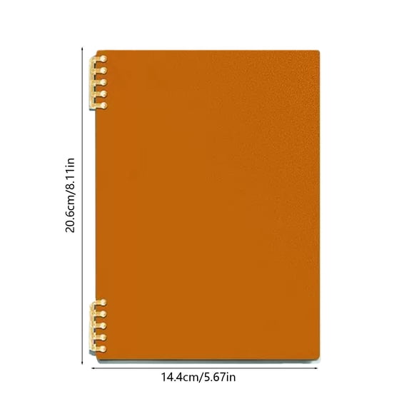 A5 Ring-Bound Notebook Removable Blank Page Design Portable Stationery Notebook, Orange