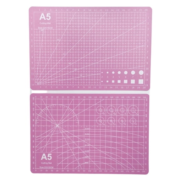 A5 Self Healing Pvc Cutting Mat with Grid - Double Sided Craft Mat for Sewing, Fabric Cutting, Scrapbooking & Hobby (Assorted Sizes)