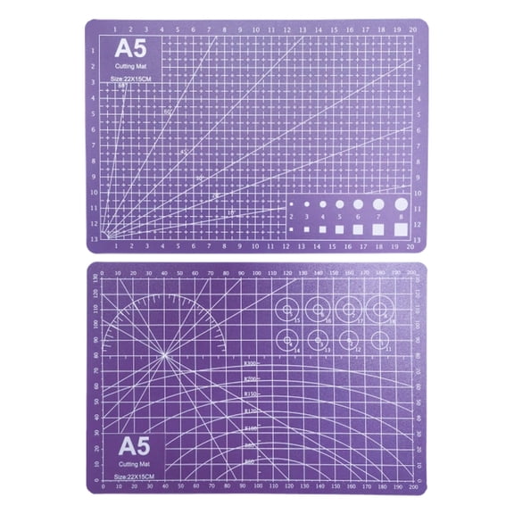 A5 Self Healing Pvc Cutting Mat with Grid - Double Sided Craft Mat for Sewing, Fabric Cutting, Scrapbooking & Hobby (Assorted Sizes)